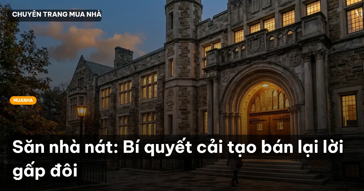 Săn nhà nát: Bí quyết cải tạo bán lại lời gấp đôi