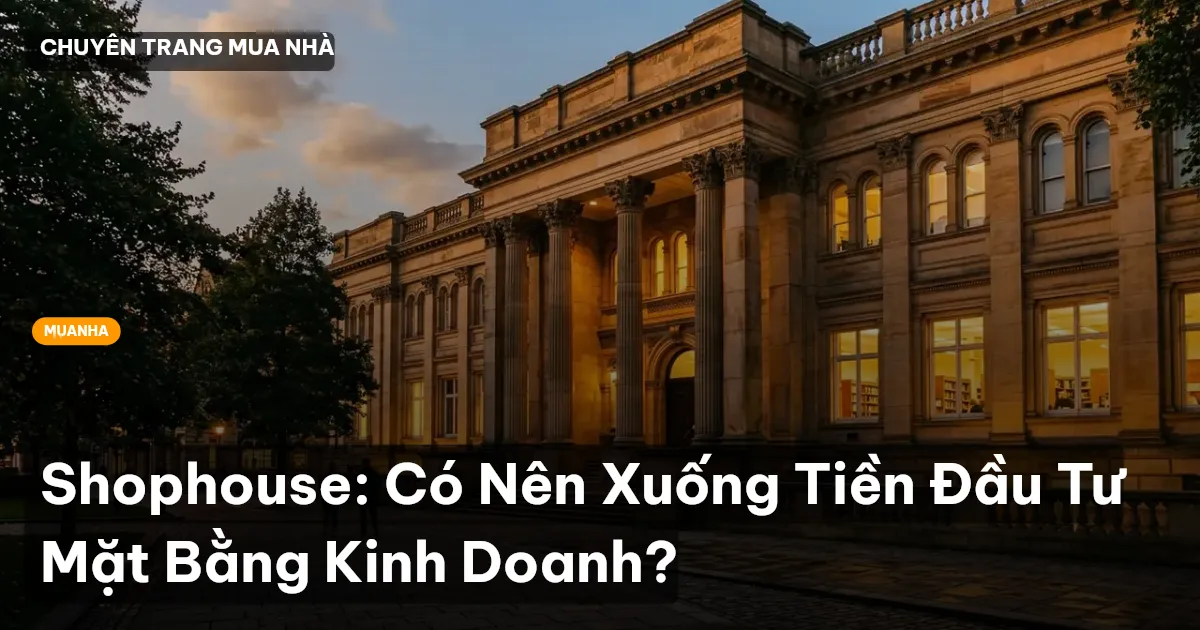 Shophouse: Có Nên Xuống Tiền Đầu Tư Mặt Bằng Kinh Doanh?