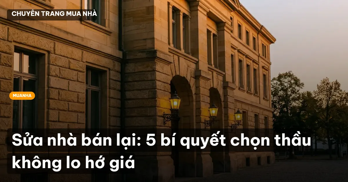 Sửa nhà bán lại: 5 bí quyết chọn thầu không lo hớ giá