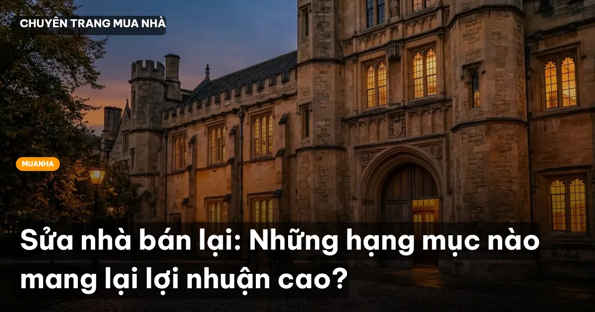 Sửa nhà bán lại: Những hạng mục nào mang lại lợi nhuận cao?