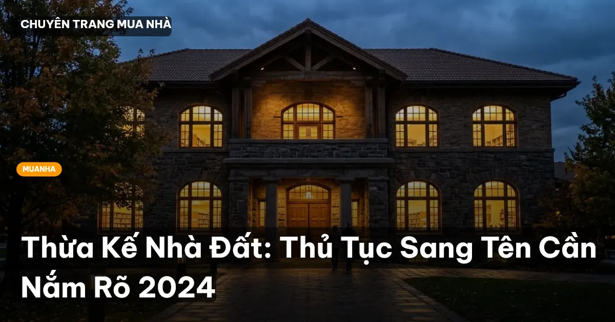 Thừa Kế Nhà Đất: Thủ Tục Sang Tên Cần Nắm Rõ 2024
