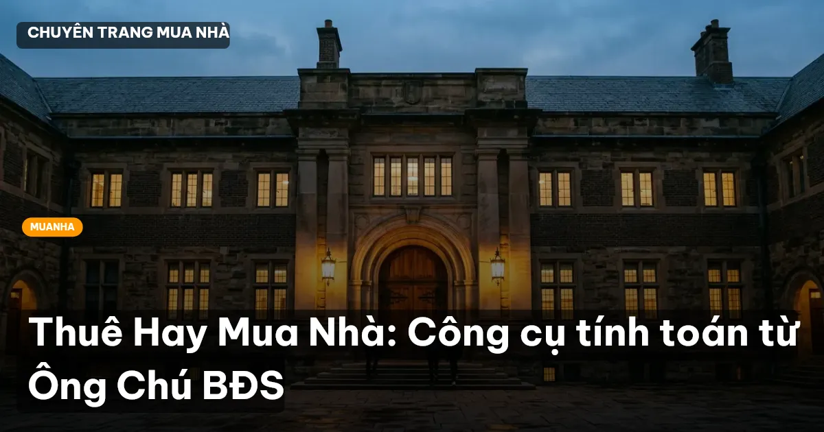 Thuê Hay Mua Nhà: Công cụ tính toán từ Ông Chú BĐS