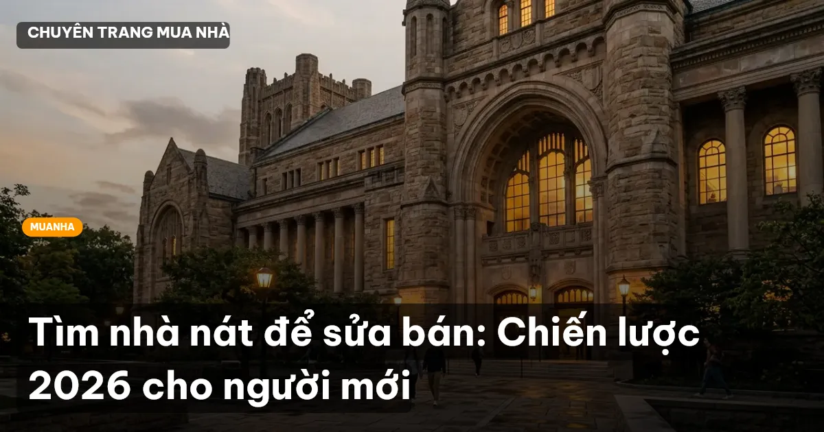 Tìm nhà nát để sửa bán: Chiến lược 2026 cho người mới