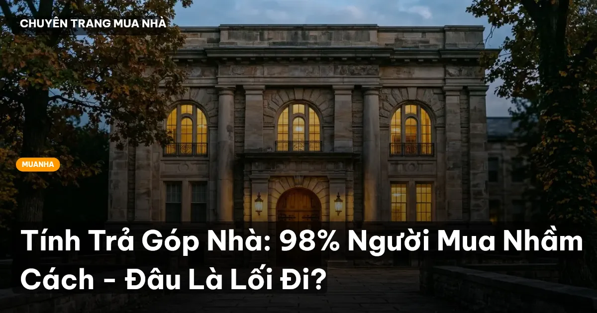 Tính Trả Góp Nhà: 98% Người Mua Nhầm Cách - Đâu Là Lối Đi?