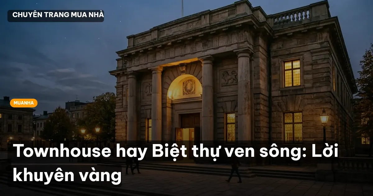 Townhouse hay Biệt thự ven sông: Lời khuyên vàng