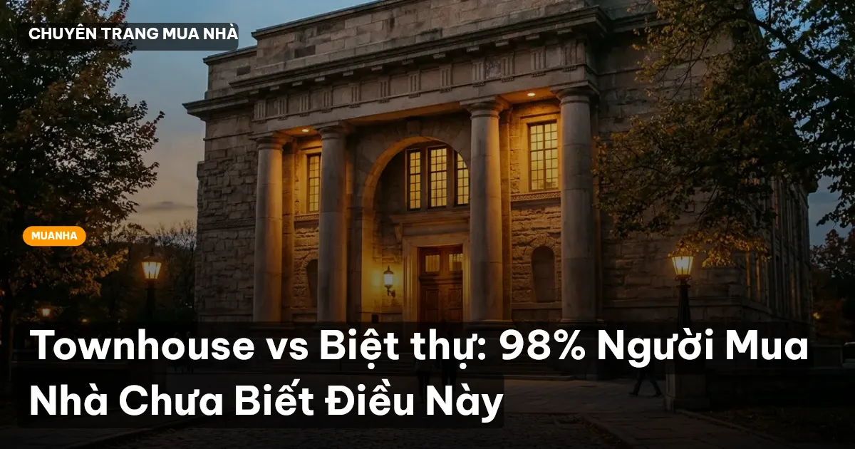 Townhouse vs Biệt thự: 98% Người Mua Nhà Chưa Biết Điều Này