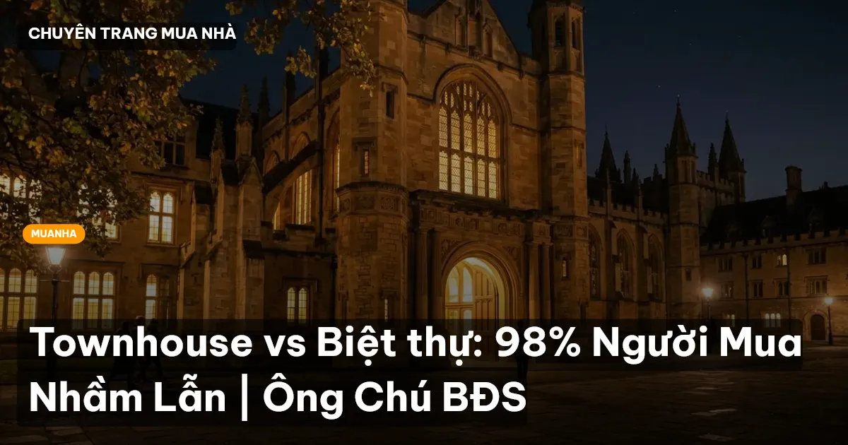 Townhouse vs Biệt thự: 98% Người Mua Nhầm Lẫn | Ông Chú BĐS