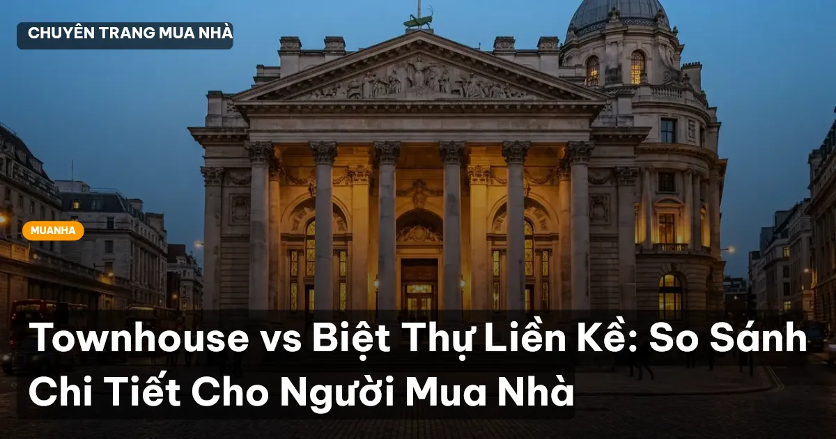 Townhouse vs Biệt Thự Liền Kề: So Sánh Chi Tiết Cho Người Mua Nhà